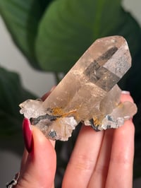 Image 5 of SELF STANDING NATURAL RUTILE X HEMATITE SMOKEY QUARTZ POINT -BRAZIL- G