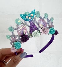 Image 2 of Purple Mermaid birthday tiara crown party props 