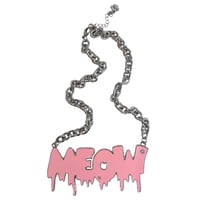 Image 1 of pink drippy meow necklace (big!!)