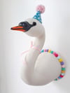 Porcelain Party Swan wall hanging bust