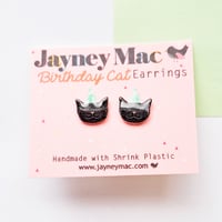 Image 1 of Birthday cat earrings 