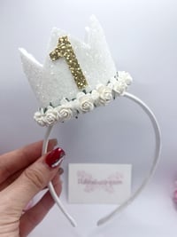 Image 3 of White Headband Birthday Crown