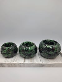 Image 5 of Handmade Resin Bowl with Ruby Zoisite Crystals | Planter | Candle Holder - 3 Sizes