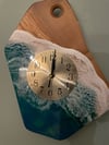 Resin Ocean Wave Wooden Clock