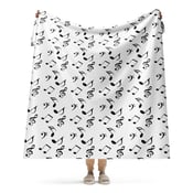 Image of white music notes Sherpa blanket