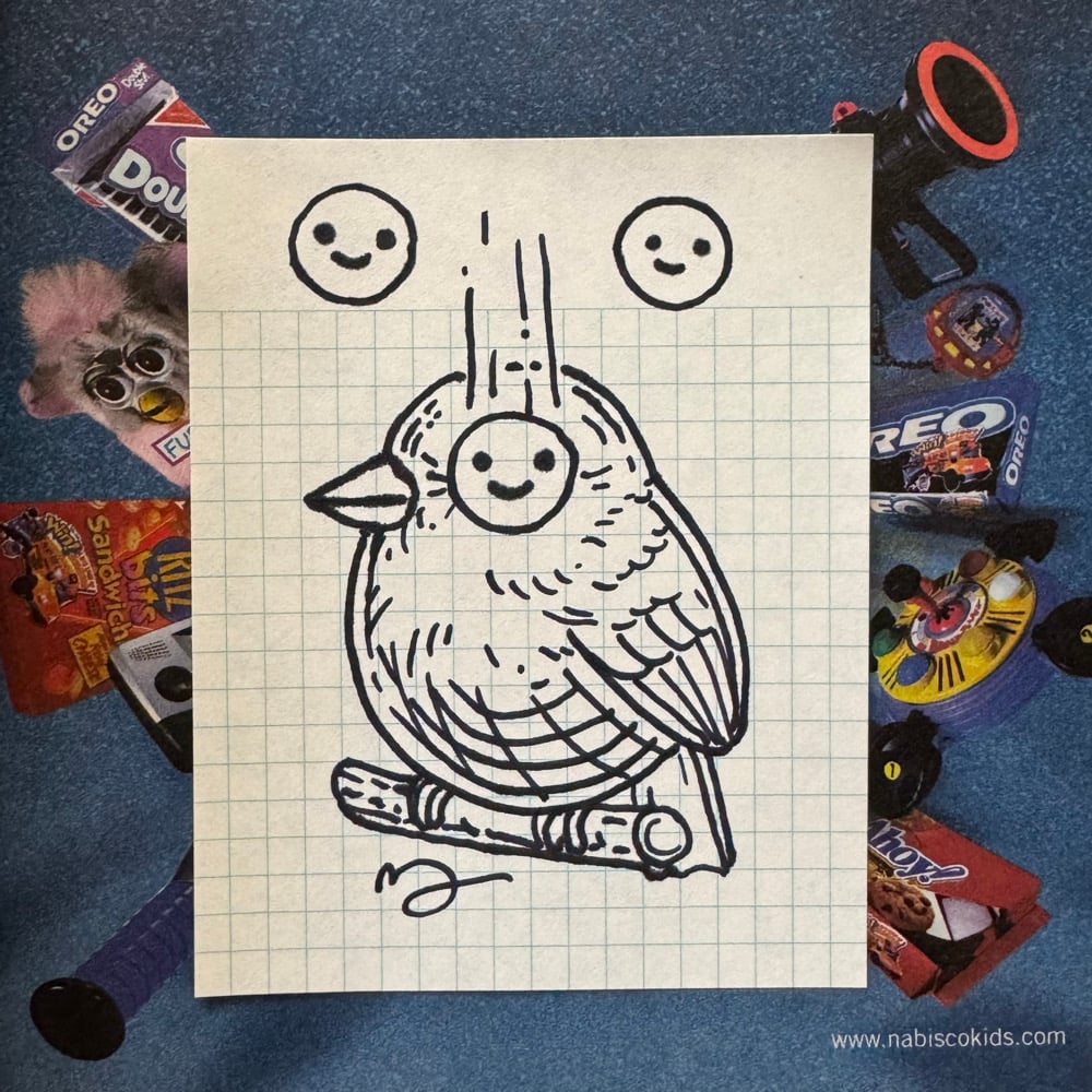 Image of Fat Bird Sharpie Sketch #202
