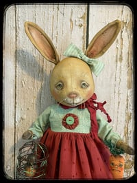 Image 2 of Folk Art Bunny Rabbit Doll Easter 