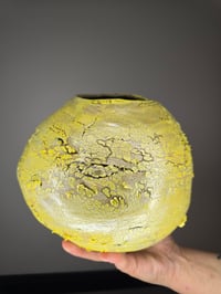 Image 12 of Yellow Crackle Vase #2