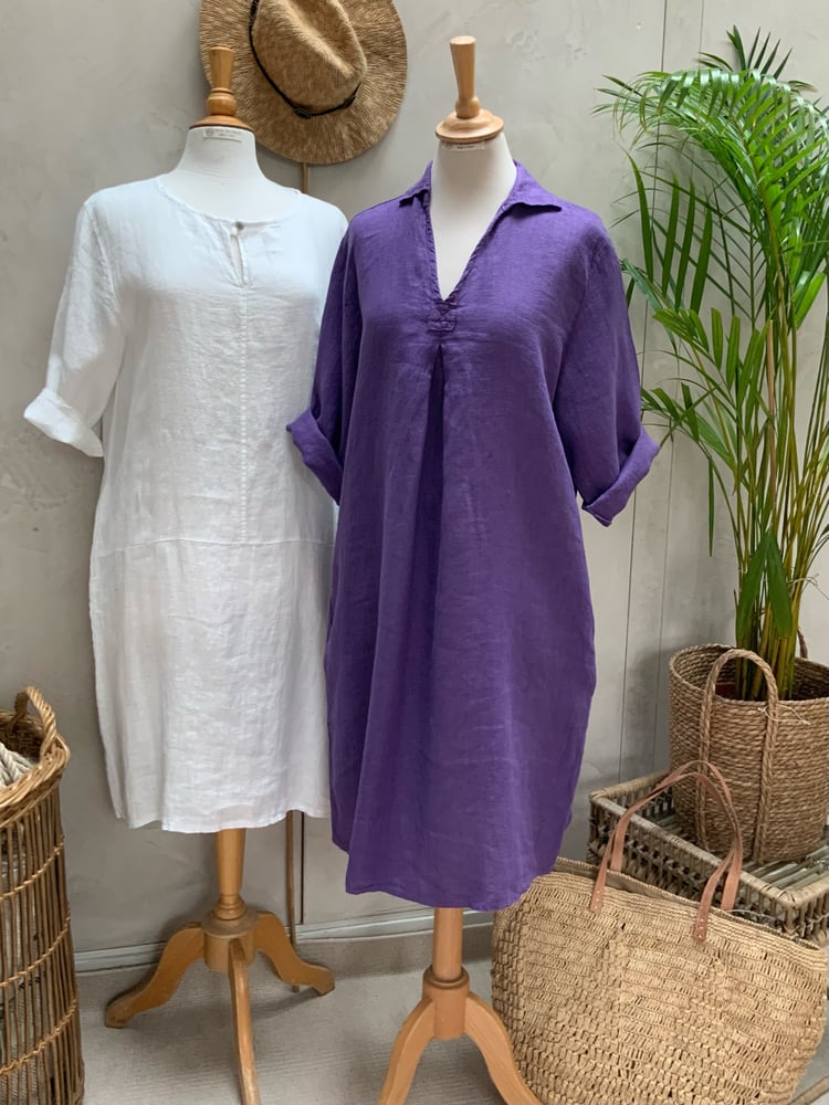 Image of Robe En Lin Daphné Violette 