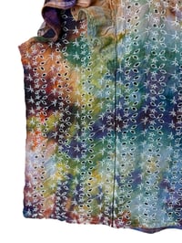 Image 6 of ♻️ UPCYCLED XXL Eyelet Pinafore Top in Earthy Rainbow Watercolor Ice Dye