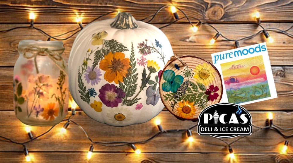 Image of Pure Moods Pressed Flower Workshop 11/11 Pica’s Deli and Ice Cream