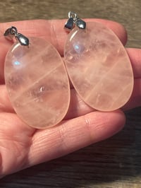 Rose quartz oval pendants 
