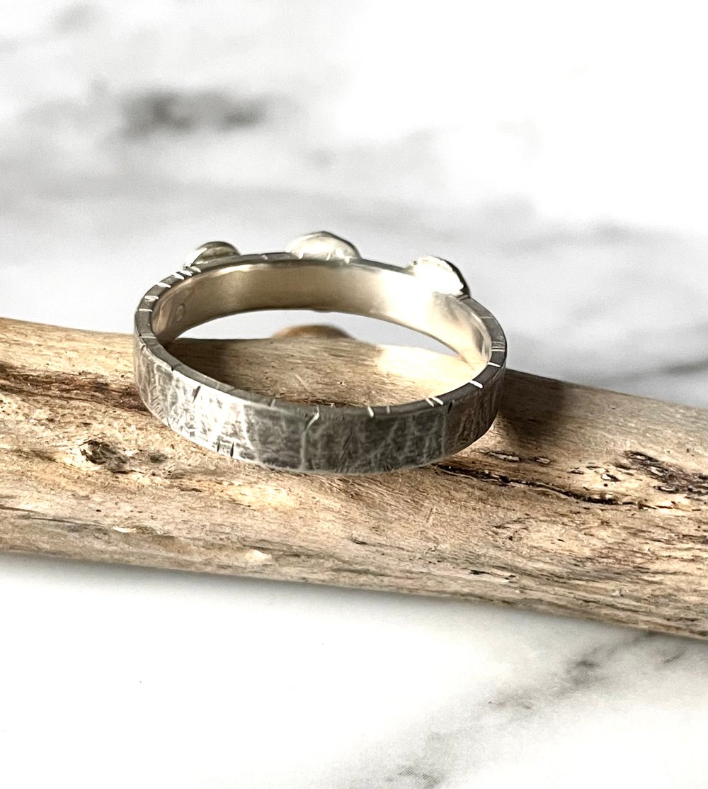 Handmade Sterling Silver Survivor Ring Matt Distressed Finish 925