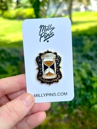 Image 3 of Labyrinth Inspired Hourglass Enamel Pin – “It’s Only Forever, Not Long at All”