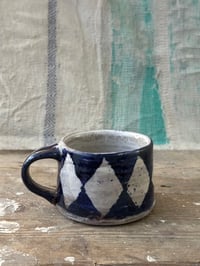 Image 1 of Small mug blue diamonds 
