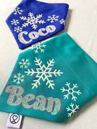 Image 3 of Snowflakes Personalised Bandana 