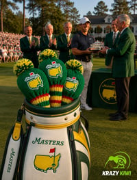 Image 3 of The Masters PGA custom Golf Club Cover hand knit logo fan  gift