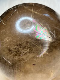 Image 9 of Golden Rutile In Smoky Quartz Sphere #1771