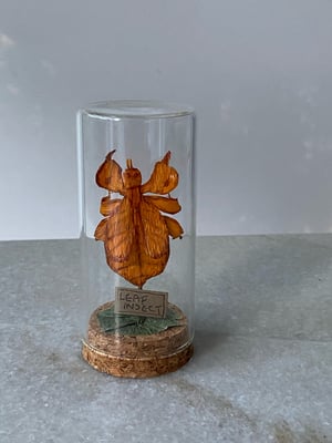 Image of Leaf Insect “Orange “ mini faux taxidermy paper specimen 
