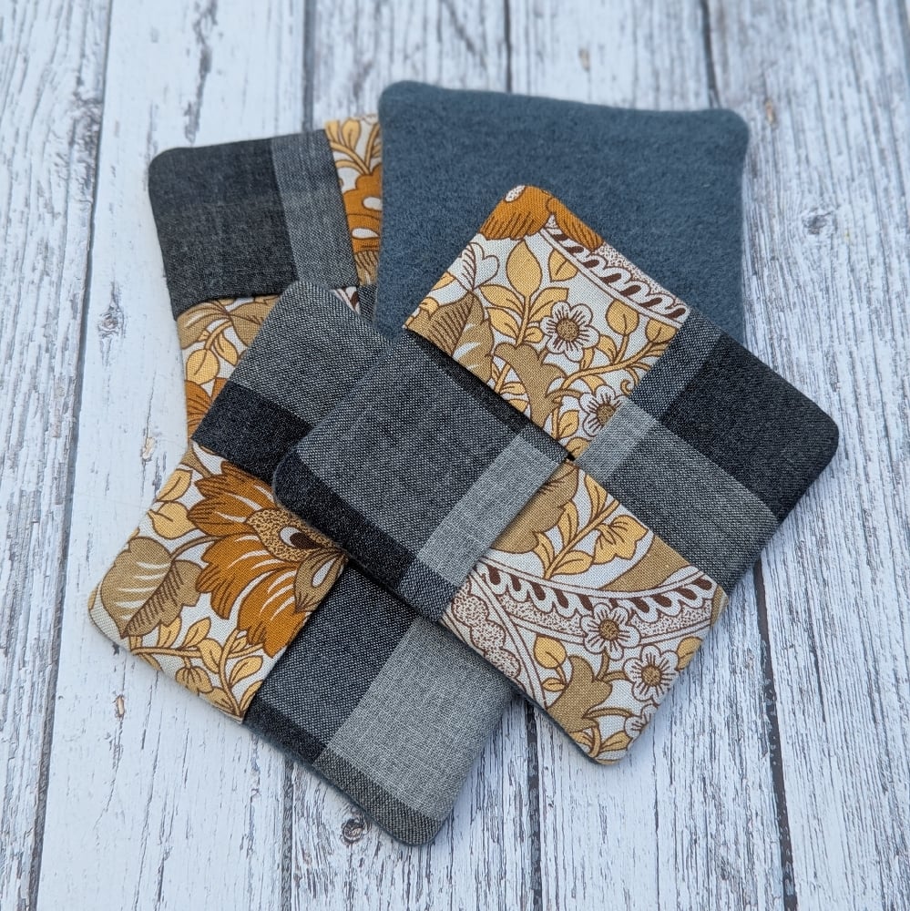 Image of Handmade Fabric Scrap Coasters- Set of 4