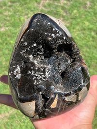 Image 12 of Septarian Nodule Polished Freeform With Calcite Inclusions| Madagascar #2899