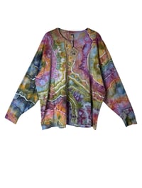 Image 2 of XXL Unisex Adult Soft Long Sleeve Tee in Autumn Geode Ice Dye