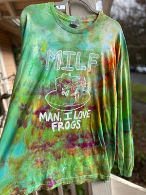 Image of 2XL MILF Man I Love Frogs Long Sleeve Tie Dye Shirt 2