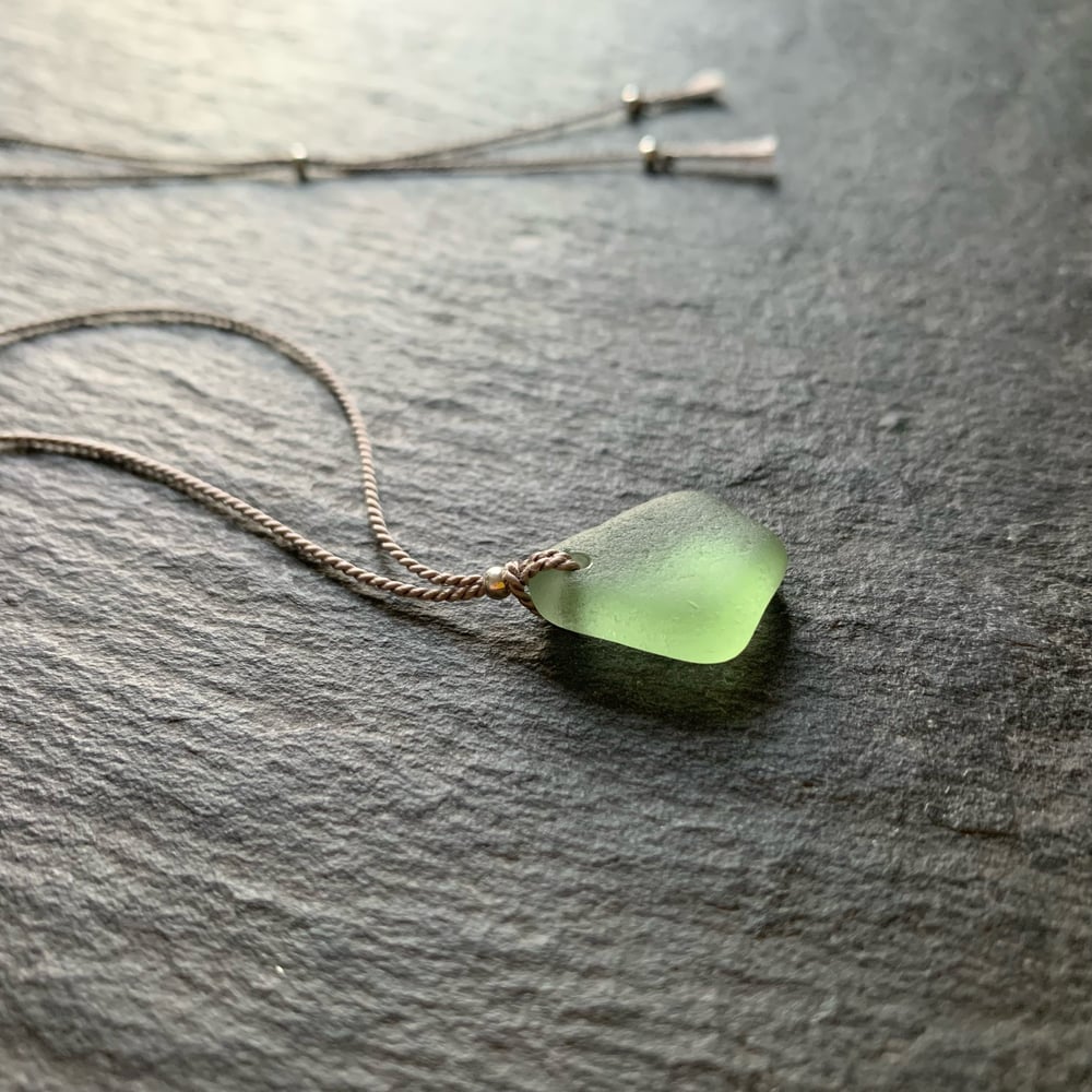 Image of Light green sea glass necklace