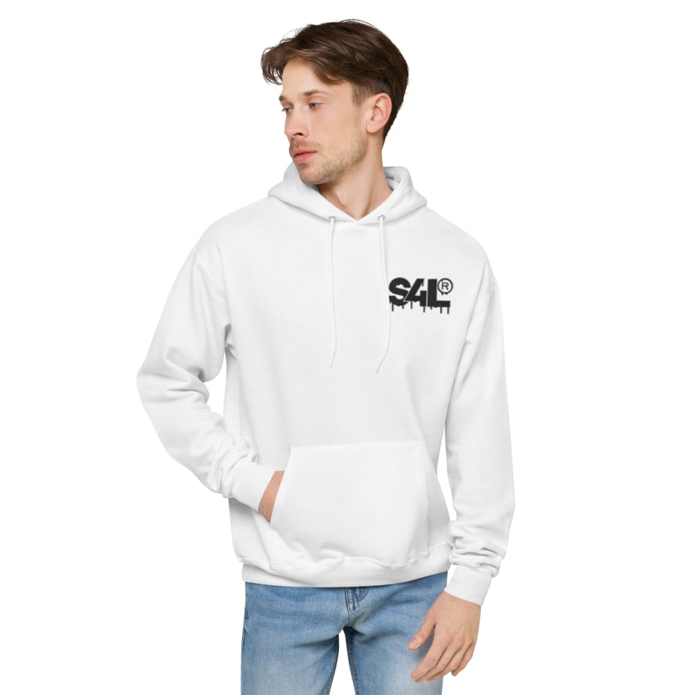 Image of Unisex White S4L fleece hoodie