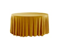 Image 1 of Velvet 132" Round Tablecloth - Gold
