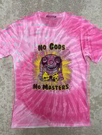 Image 1 of Mr Blobby No Gods No Masters tie dye t-shirts