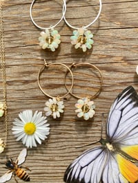 Image 2 of Opal Daisy Hoops