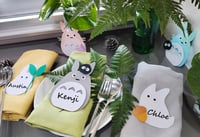 Image 1 of Forest Spirit Tororo Inspired Party Decors Party Supply. Totoro Birthday Place Cards Food Labels