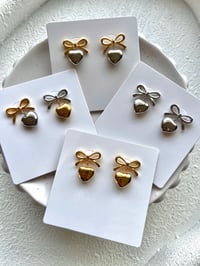 Image 2 of BOW HEART EARRINGS