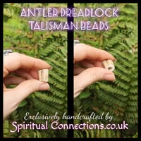 Image 3 of Smooth Roe buck deer antler dreadlock bead Copy
