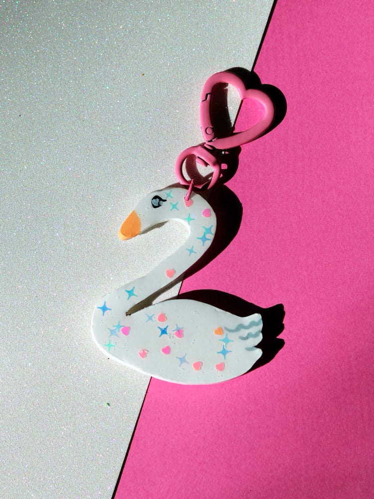 Image of Swan Keychain Mirror