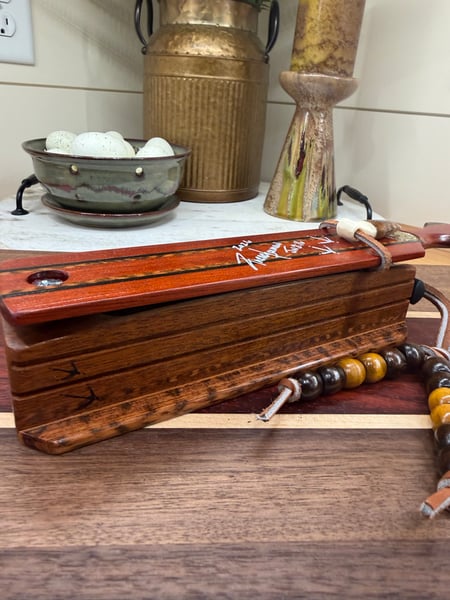 Image of Bloodwood/Mahogany with Snakewood and Ebony inlay