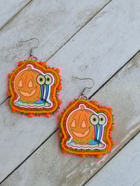 Image 1 of Pumpkin Snail earrings 