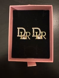 Gold dior earrings (rhinestone)