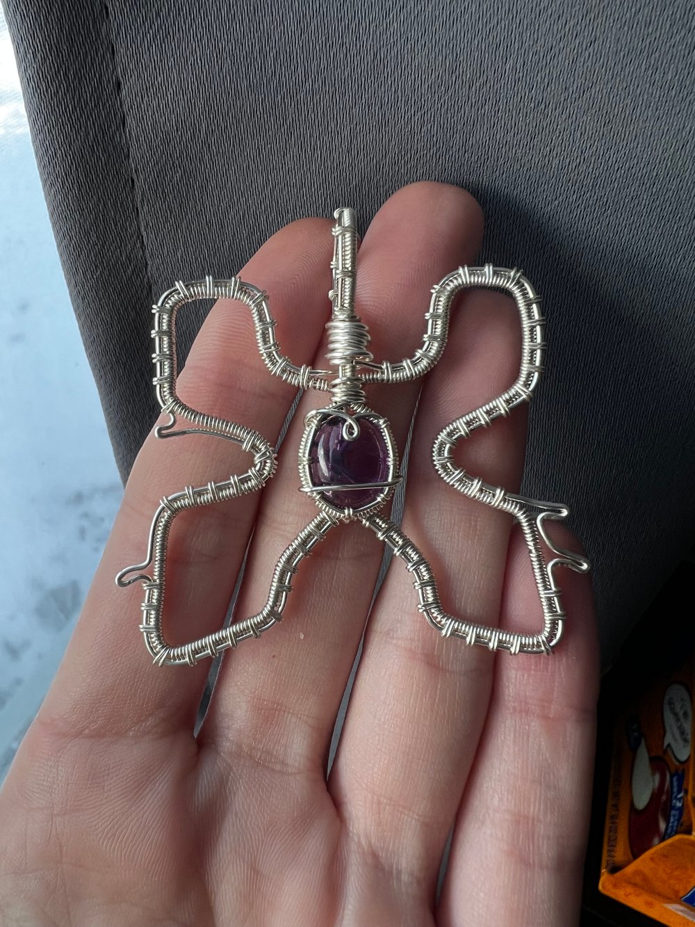 Silver Amethyst Excision Pendant