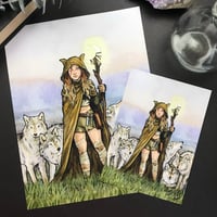 Image 4 of Wolf Pack Witch Watercolor Print