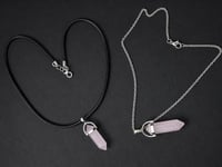 Image 1 of Rose Quartz Point Pendant Necklace