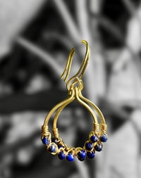 Image 2 of Lapis Lazuli Hoop Earrings