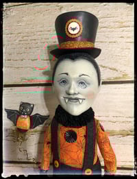 Image 2 of Halloween Dracula Vampire Folk Art Doll Penny Grotz