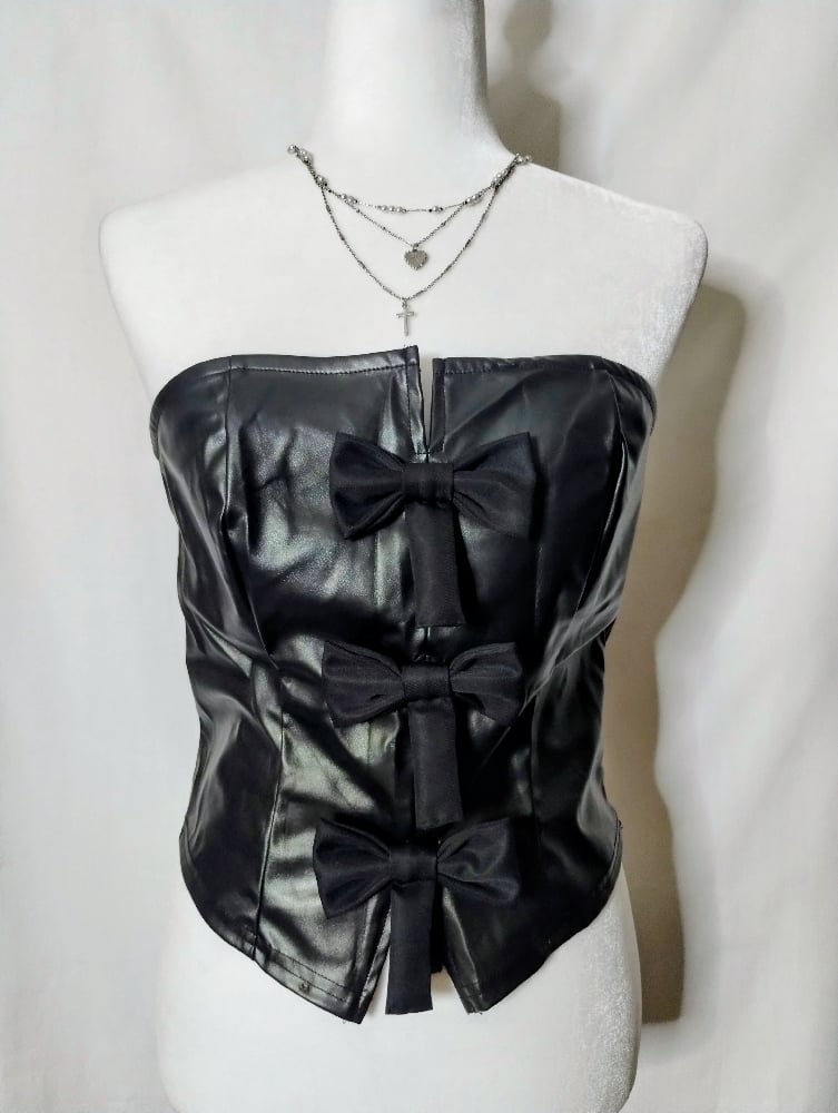 Image of Faux Leather Top