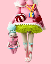Image 5 of MEDIUM ART DOLL HOLIDAY SWEETIE & ORNAMENT 