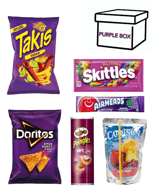 Purple Snack Box. cloudy treats