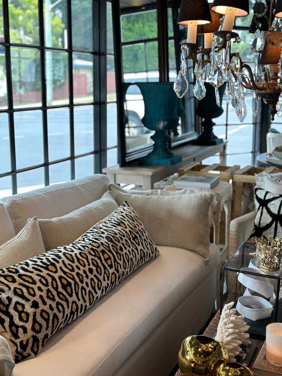 Image of Ikat Velvet Leopard Cushion 
