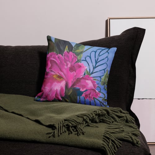 Image of Pink Iris Pillow