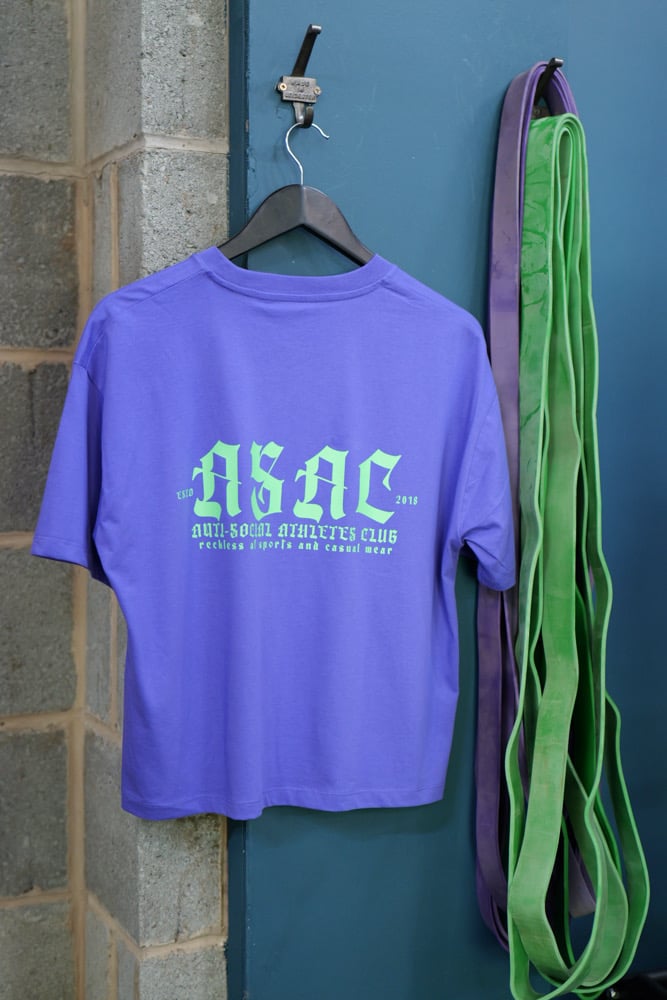Image of ASAC GOTHIC BOX TEE / PURPLE